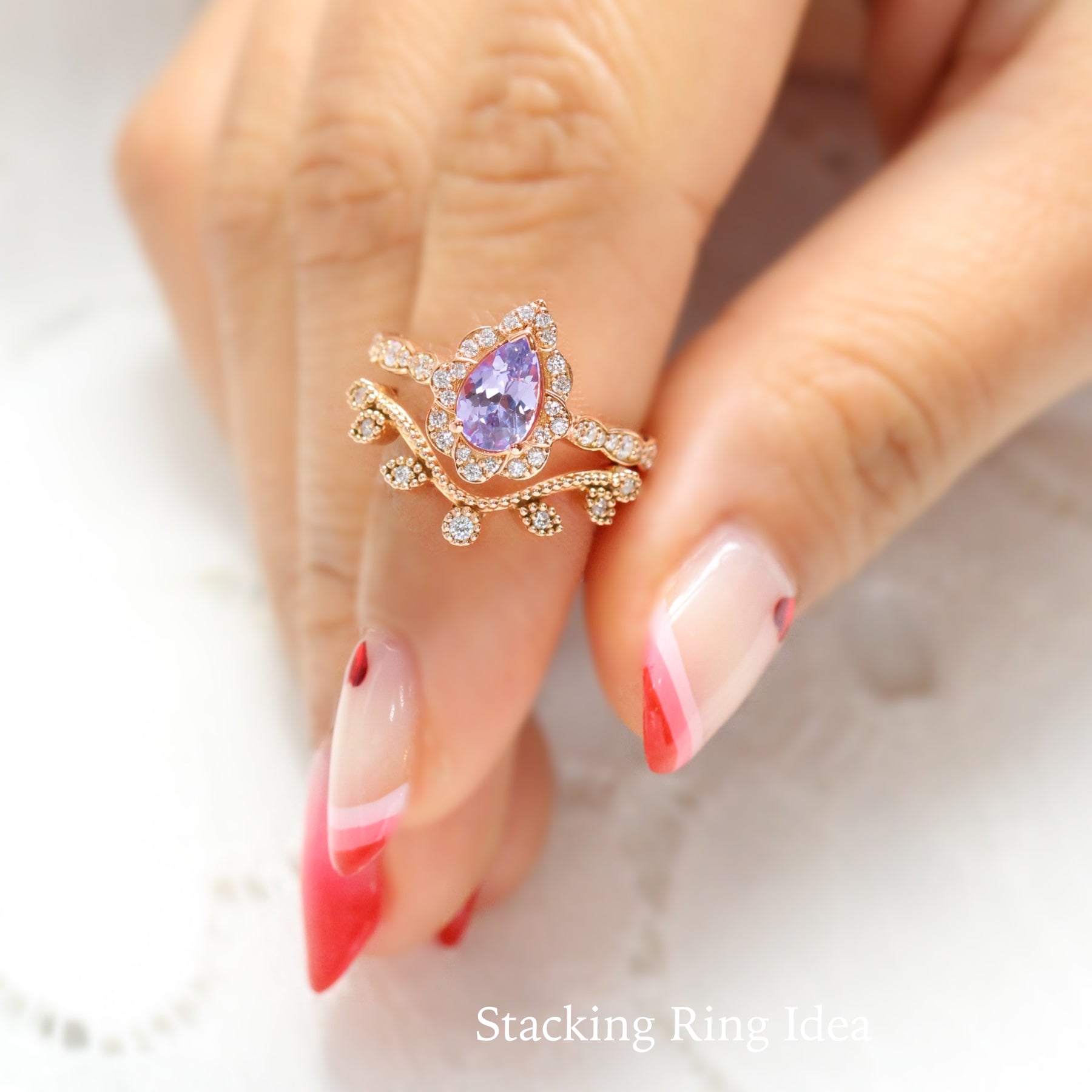 stacking engagement rings rose gold wedding band by la more design jewelry