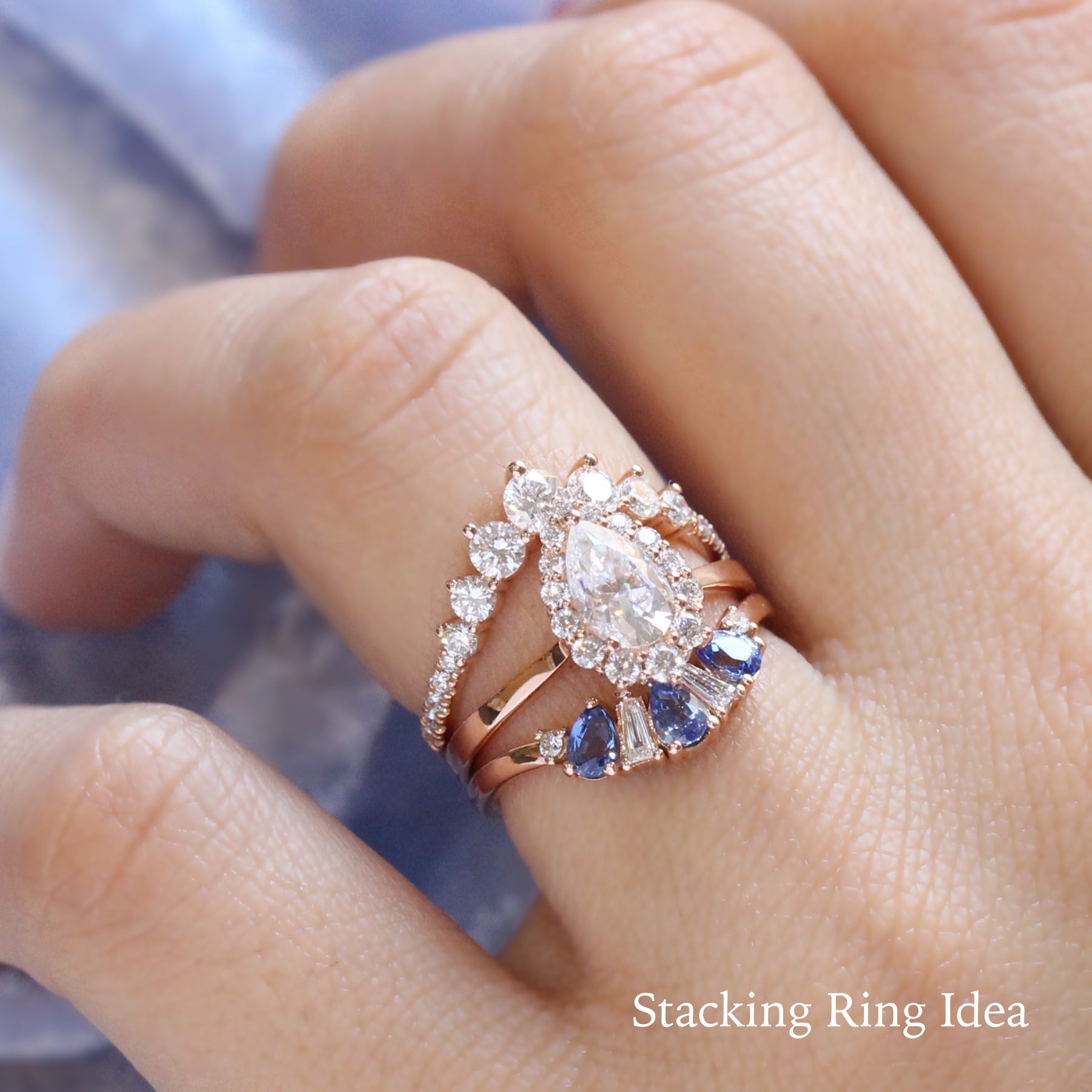 stacking engagement rings rose gold wedding band by la more design jewelry