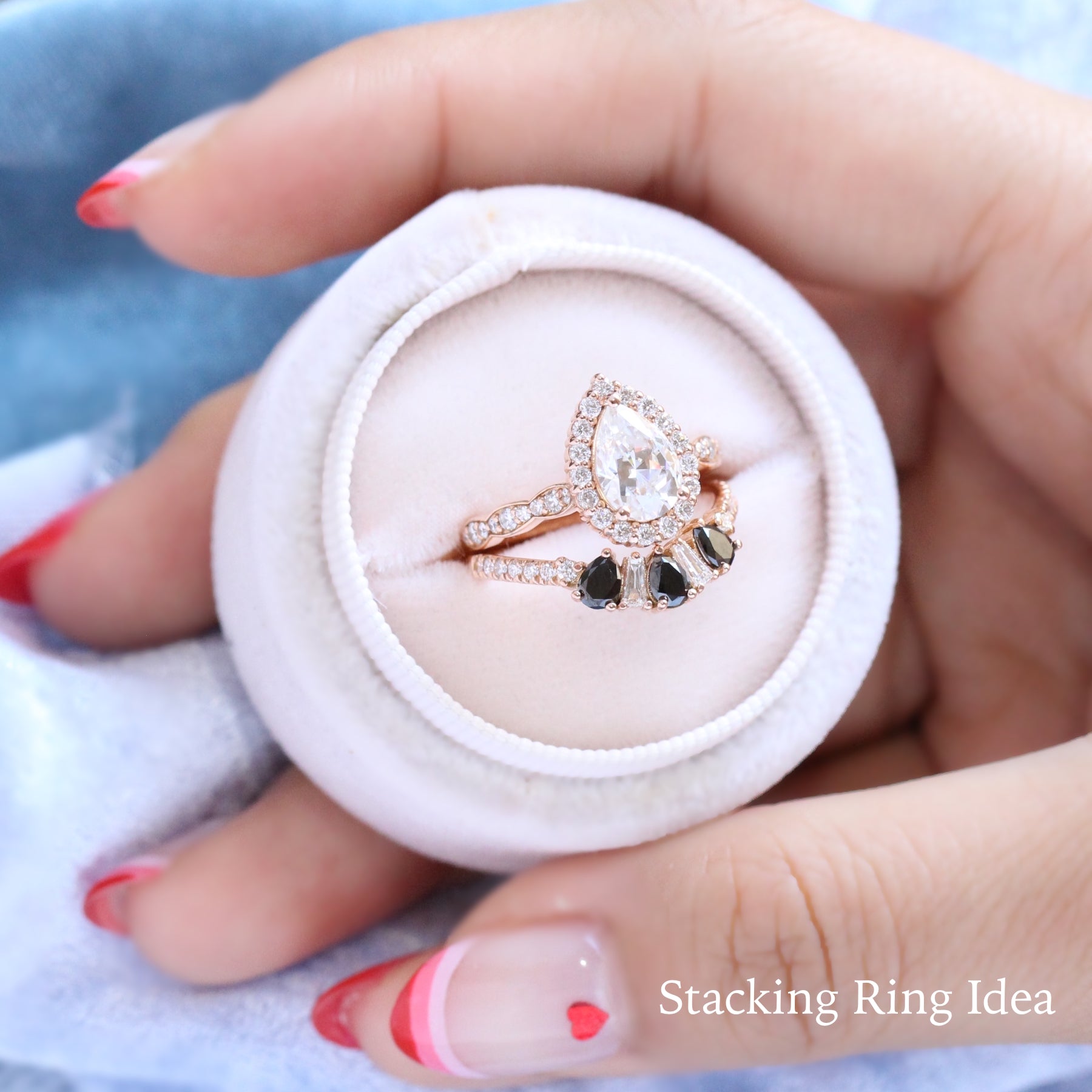 stacking engagement rings rose gold wedding band by la more design jewelry
