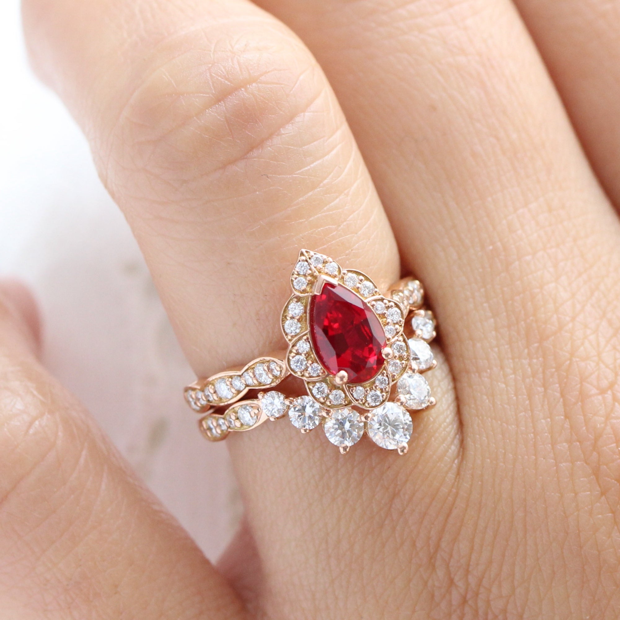 Women's ruby band rings best sale